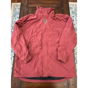 Timberland Jacket Red Full Zip Nylon Lightweight Coat Mens Large Vintage Y2K 90s